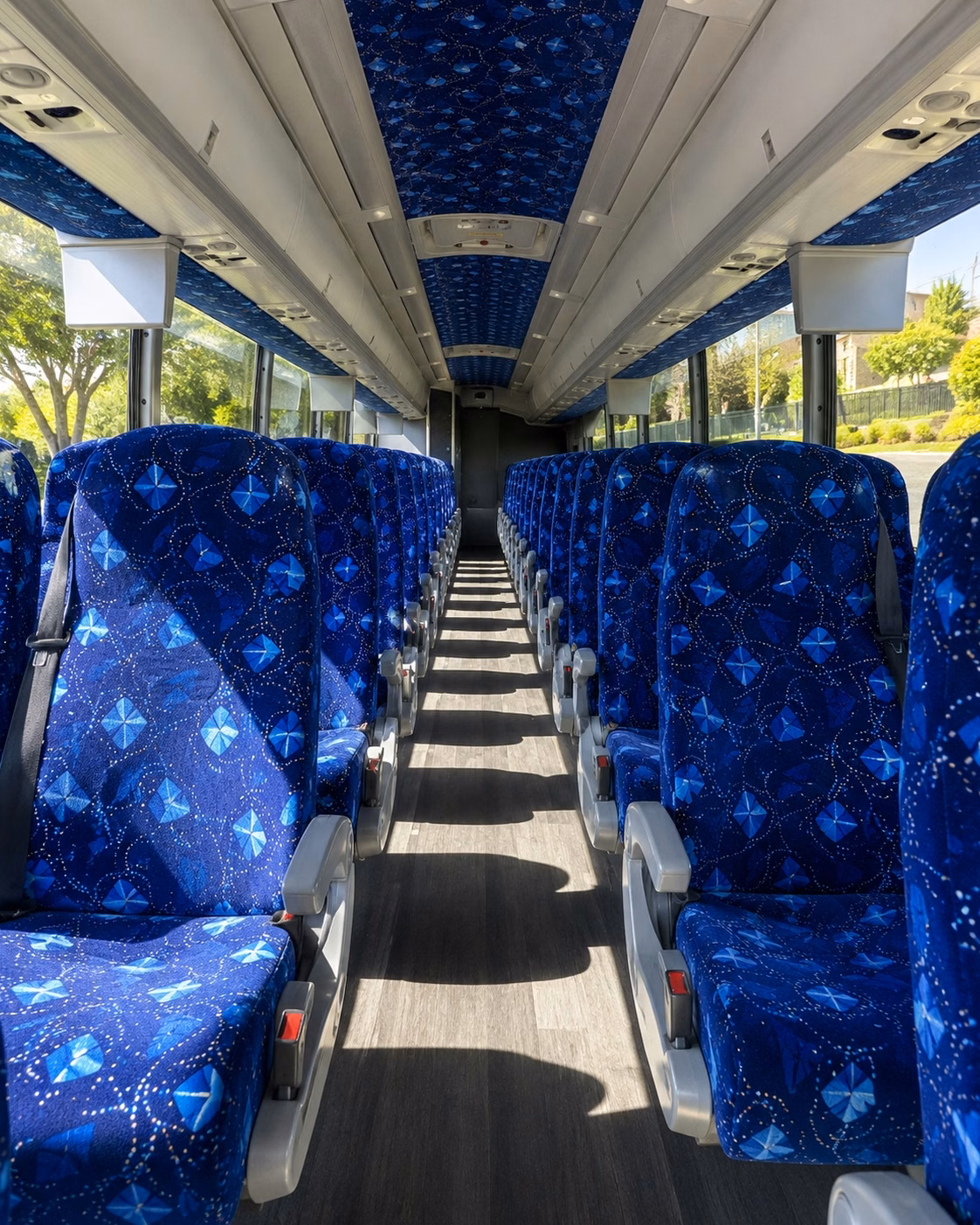 56 passenger charter bus inside