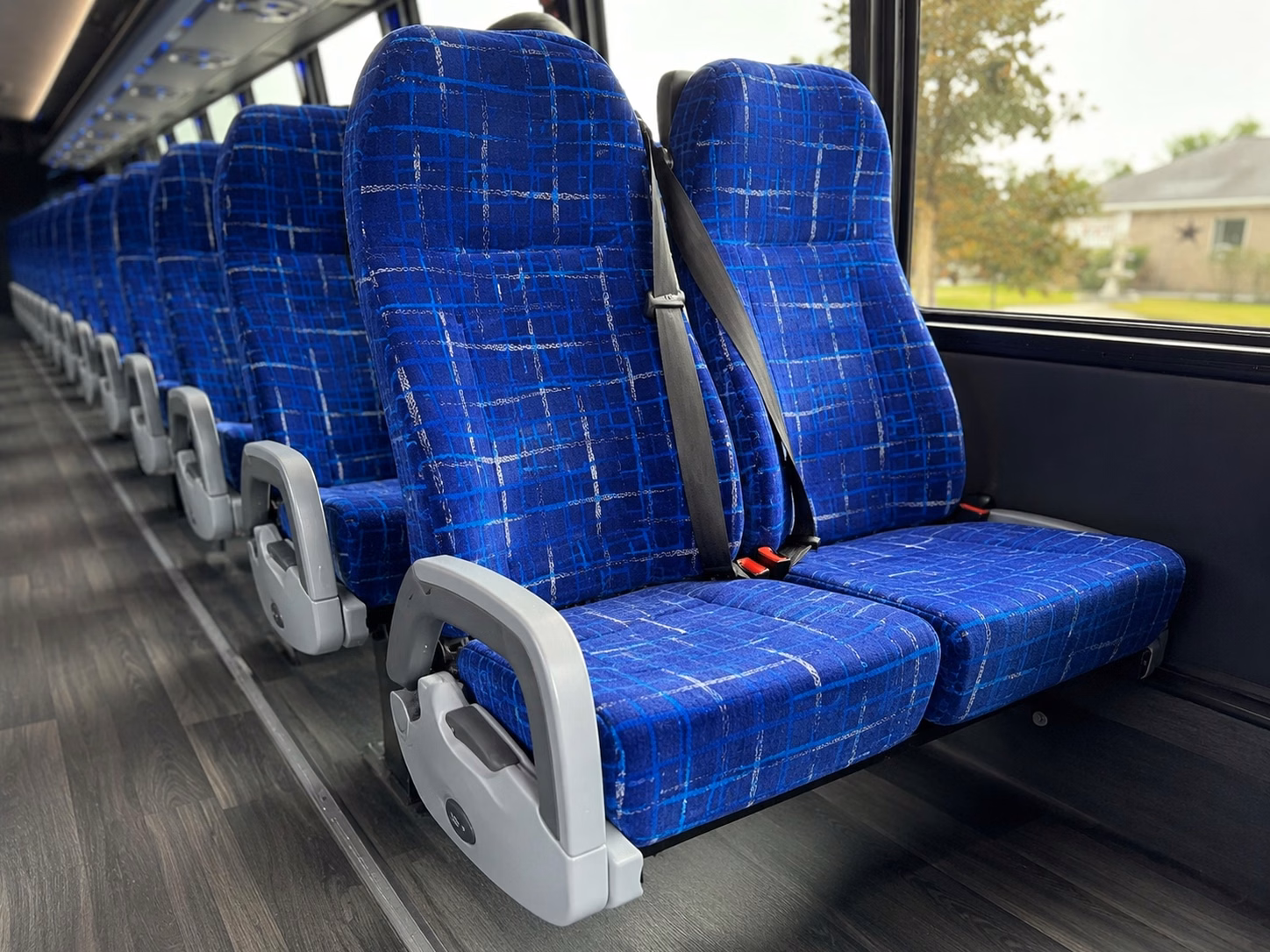 detroit charter bus rental interior